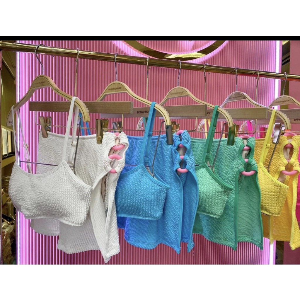 Mới Bộ Đồ Bơi Ba Mảnh Màu Kẹo Ngọt Thời Trang Mùa Xuân Cho Nữ