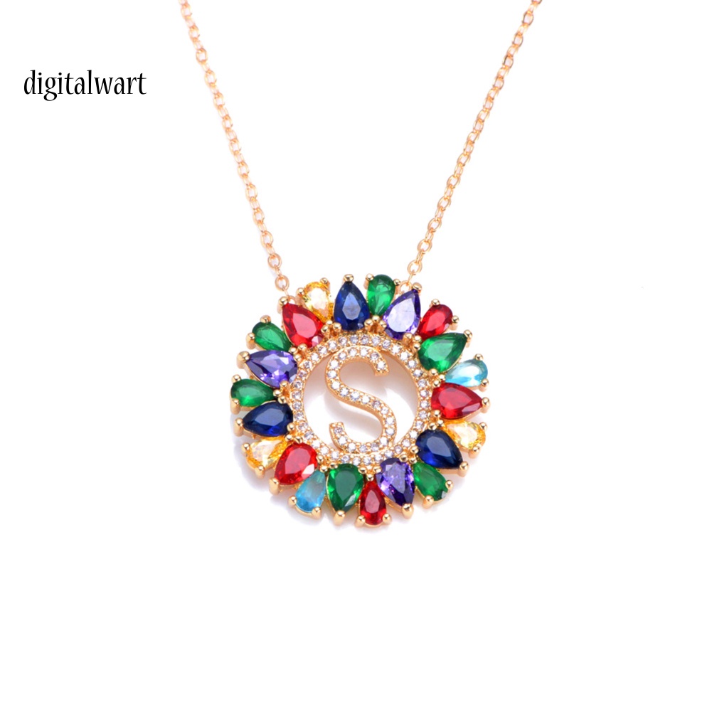 Kỹ Thuật Số| Vòng cổ HợP Kim ĐíNh Đá HìNh TròN MàU CầU VồNg