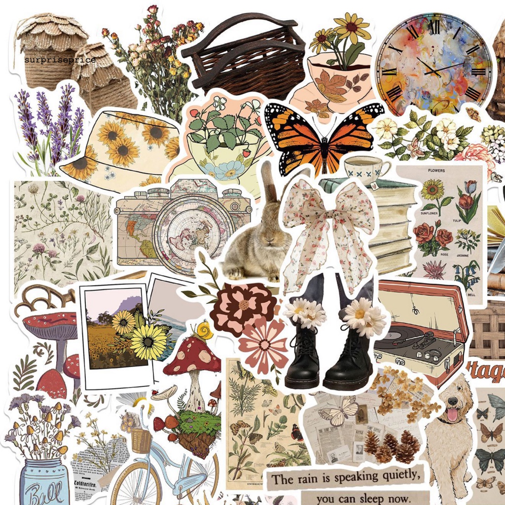 Bộ 50 Đề Can Kiểu Hoạt Hình Cổ Điển Gọn Nhẹ Chống Thấm Nước Không Để Lại Dấu Vết Dùng Trang Trí Ván Trượt /