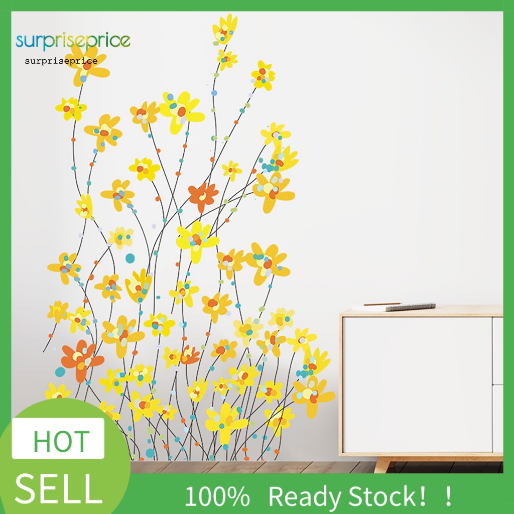 1 Tờ Sticker PVC Dán Tường Tự Dính Họa Tiết Hoa Có Thể Tháo Gỡ Trang Trí Nhà Cửa