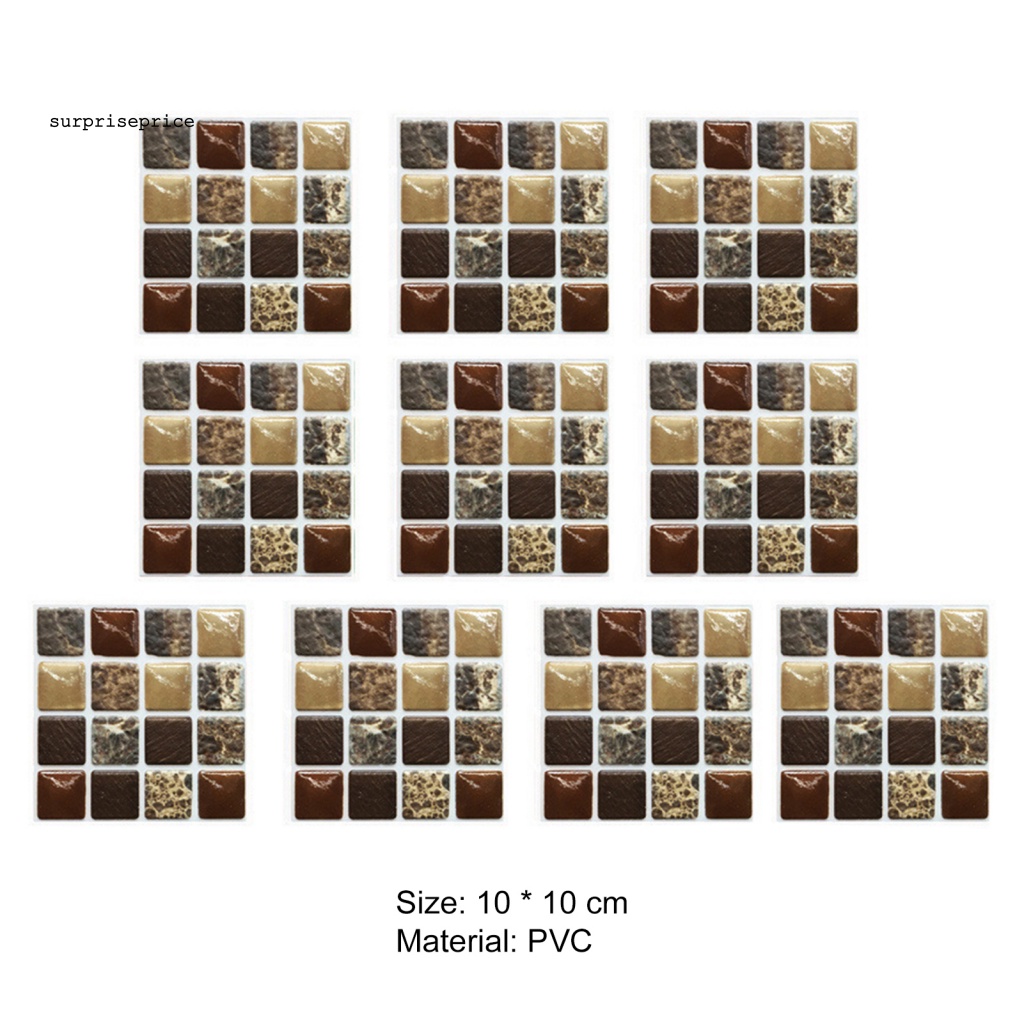 Bộ 10 Miếng Dán Tường Trang Trí Bằng PVC Vinyl Chống Nước