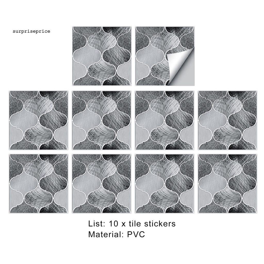 Set 10 Sticker Dán Tường Tự Dính Chống Thấm Nước Họa Tiết Vân Đá Cẩm Thạch Cổ Điển Trang Trí Nhà Cửa
