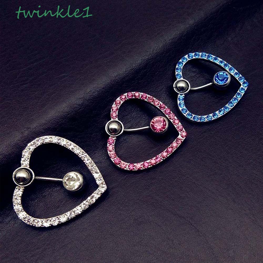 Khuyên Rốn Hình Trái Tim Bằng Thép Không Gỉ|Khuyên Rốn Đính Đá Cá Tính