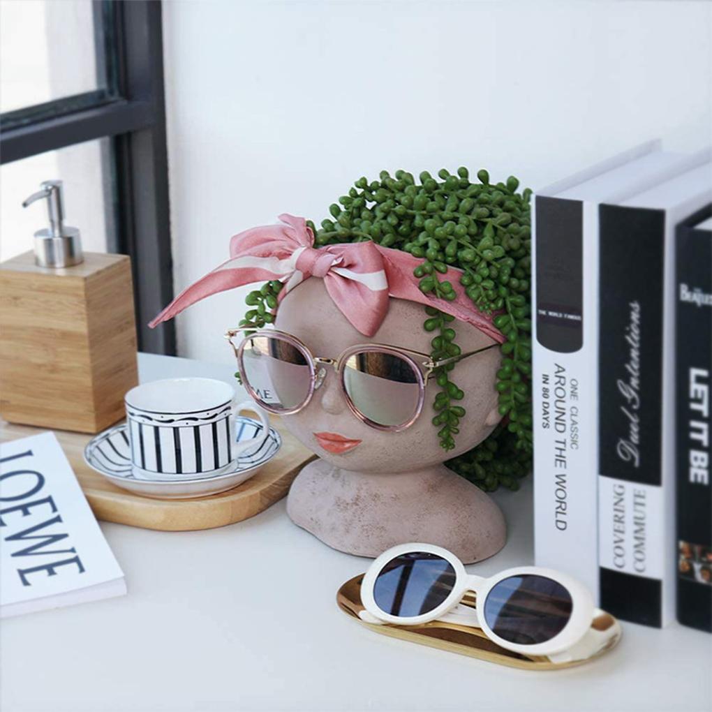 Chậu Trồng Cây Bằng Resin Để Bàn Trang Trí Ban Công / Phòng Khách / Phòng Ngủ