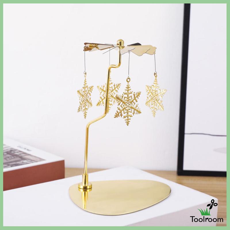 Giá Đỡ Nến Hình Bông Tuyết Có Thể Xoay Dùng Trang Trí Bàn