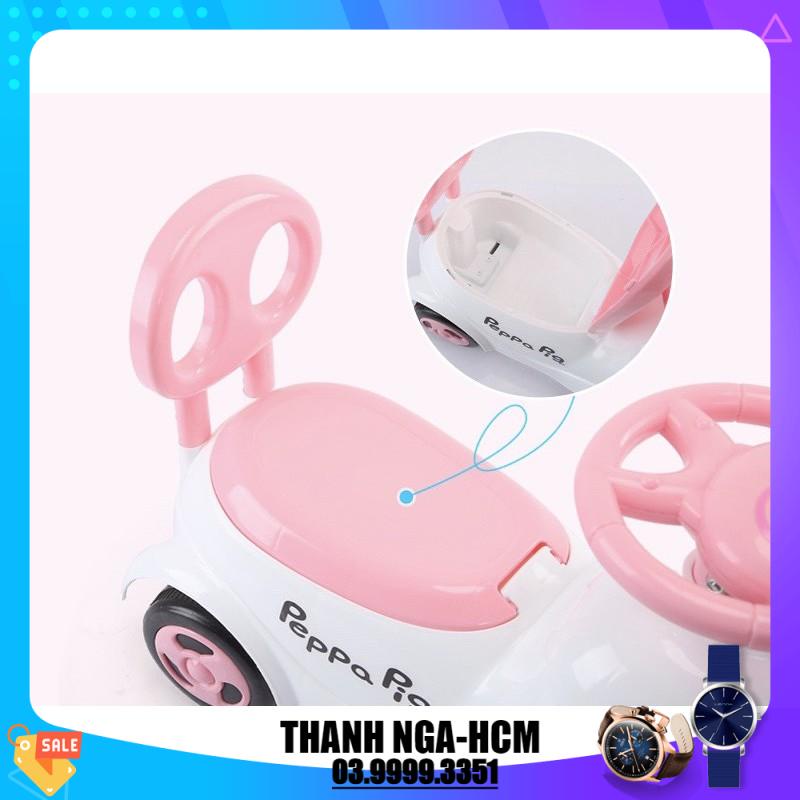 Xe lắc bơi cho bé có nhạc + còi,)Xe chòi chân hình Heo cho bé có nhạc