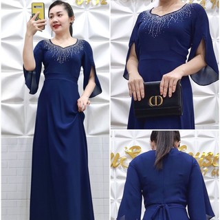 ĐẦM MAXI ĐÍNH ĐÁ TAY TIỂU THƯ