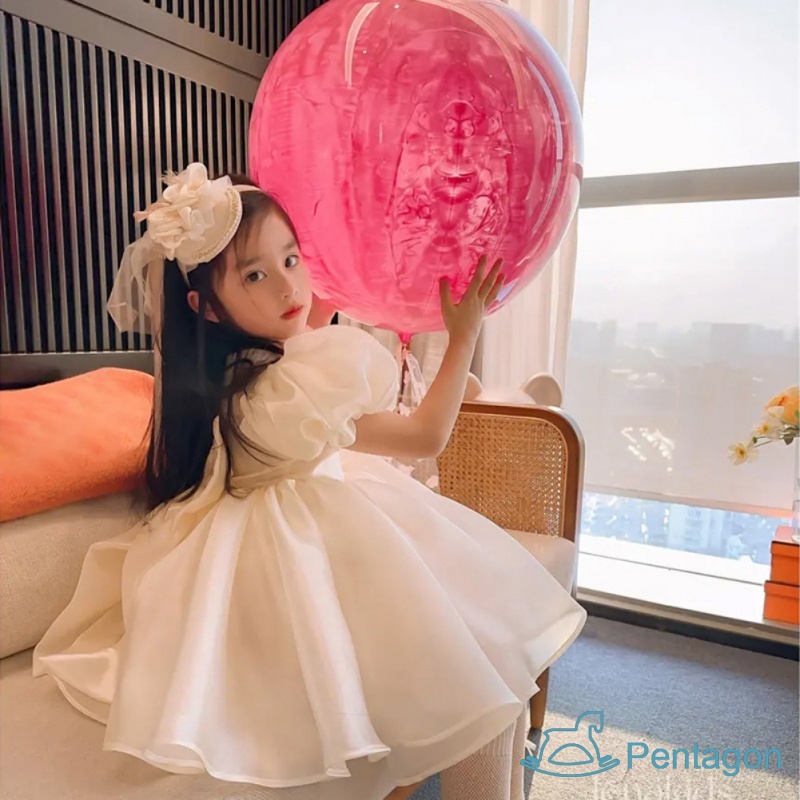 Đầm Công Chúa Mùa Hè Tay Phồng Đính Nơ Dễ Thương Thoải Mái Phong Cách Phương Tây Cho Bé Gái