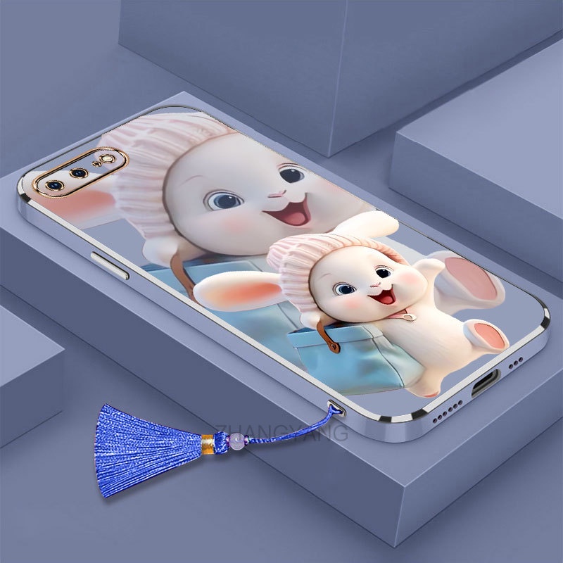 Ốp lưng iPhone 7 plus 8 plus 6s plus 6 plus iPhone 7 8 6 6s Silicon Viền Thẳng Họa Tiết Chú Thỏ Nhiều Màu Dễ Thương Kèm Dây Đeo Cho iPhone 7 plus 8 plus 6s plus 6 plus iPhone 7 8 6 6s