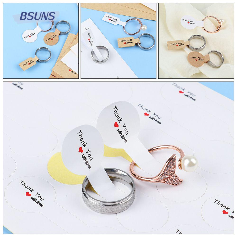 Set 100 Thẻ Ghi Tên Màu Trắng / Nâu In Chữ Thank You Dùng Để Trưng Bày Nhẫn / Vòng cổ