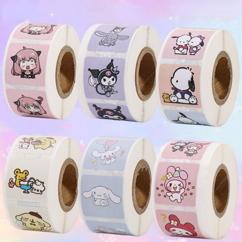 Cuộn 200 Miếng Dán Hình Sanrio Dễ Thương Dùng Làm Quà Tặng Cho Bé