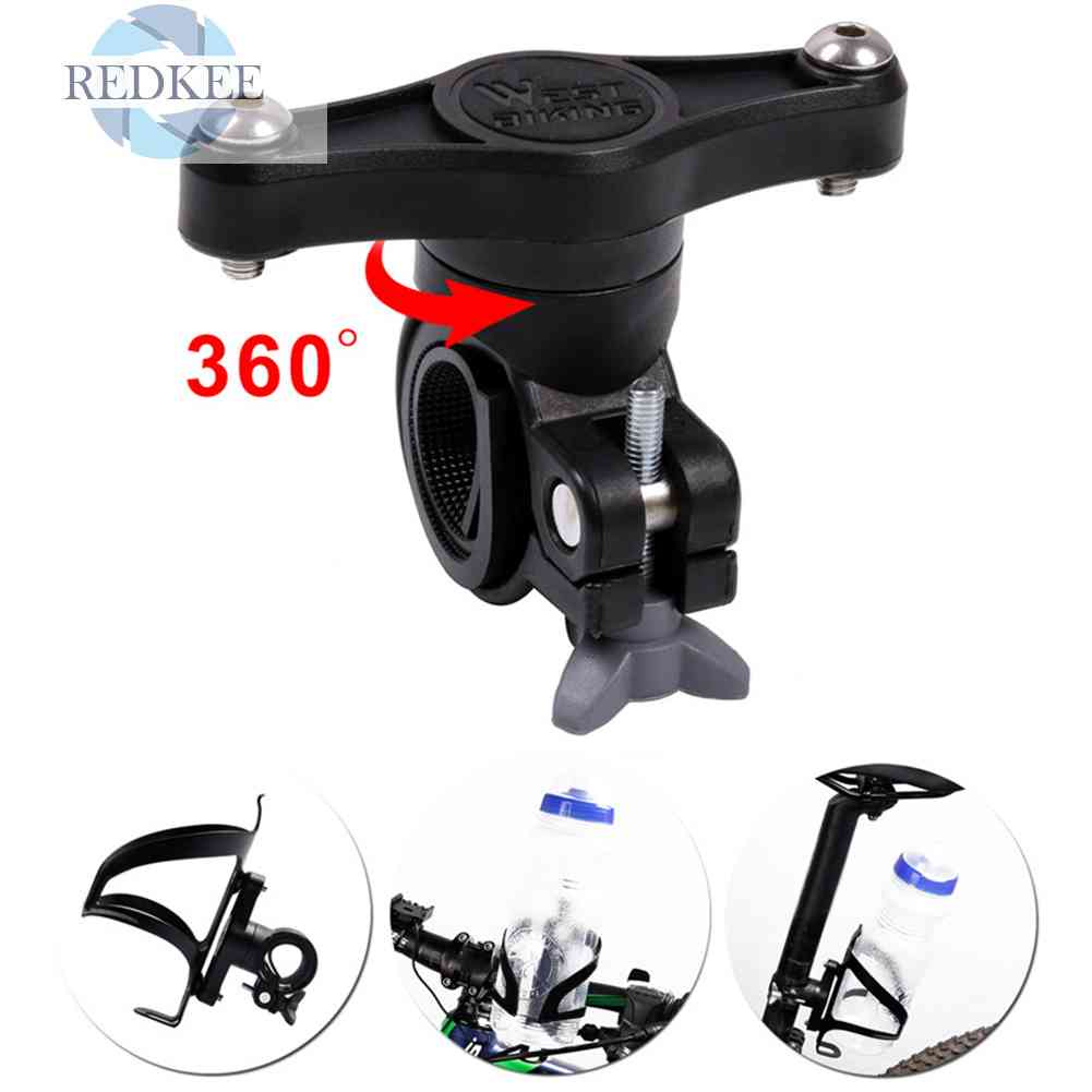 Bộ Giá Đỡ Bình Nước Gắn Tay Lái Xe Đạp Leo Núi Có Thể Xoay 360 Độ Tiện Dụng