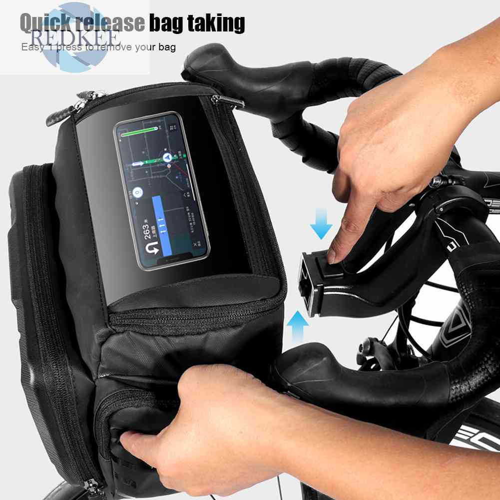 Túi Vỏ Cứng EVA Chống Thấm Nước 13 Ngăn Gắn Ghi Đông Xe Đạp