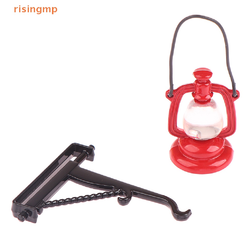 [risingmp] 1 Bộ Đèn Dầu Và Giá Treo Dành Cho Nhà Búp Bê Thu Nhỏ 1: 12