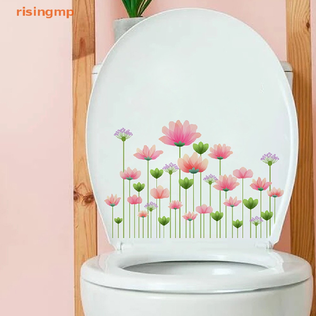 1 Nhãn Dán Toilet Tự Dính Họa Tiết Hoa Và Chim Trang Trí Phòng Tắm