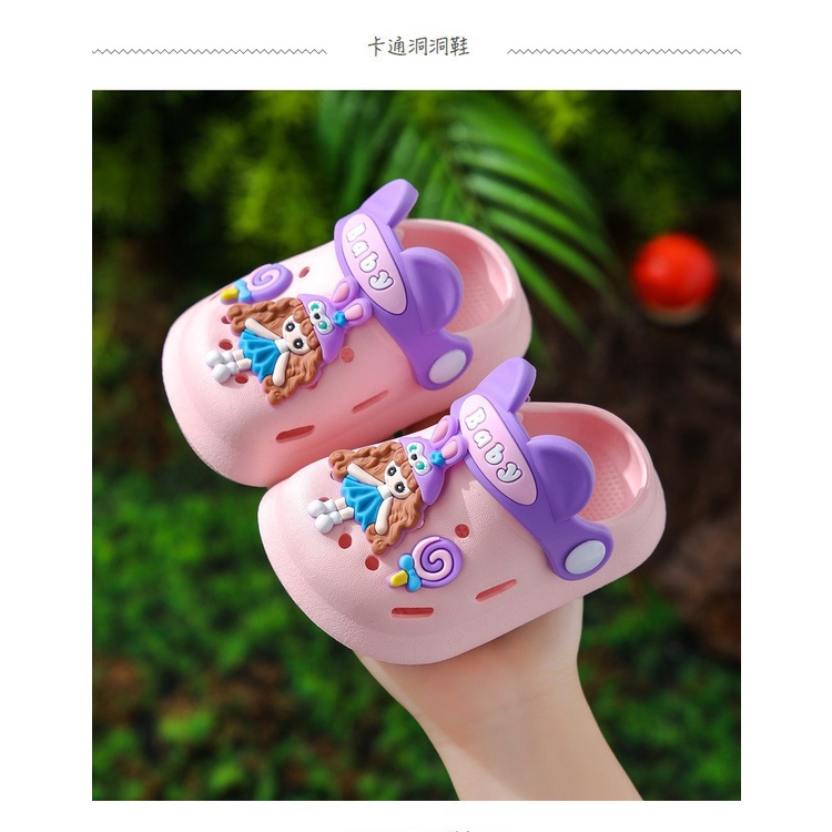 Dép Sandal Đế Mềm Chống Trượt Họa Tiết Hoạt Hình Dễ Thương Cho Bé Gái