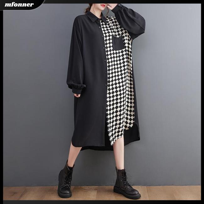 Đầm Chữ A Tay Dài Dáng Rộng Cổ Bẻ Buộc Dây Thời Trang Cho Bạn Gái