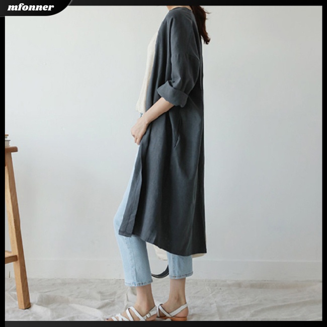 Áo Sơ Mi Tay Dài Dáng Rộng Màu Sắc Thời Trang Mùa Hè Cho Nữ