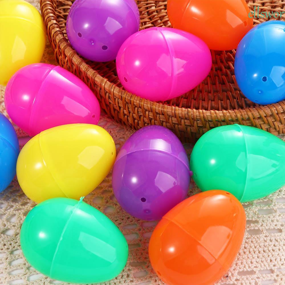 Trứng Phục Sinh Bằng Nhựa 6 Màu Làm Đồ Thủ Công Trang Trí DIY