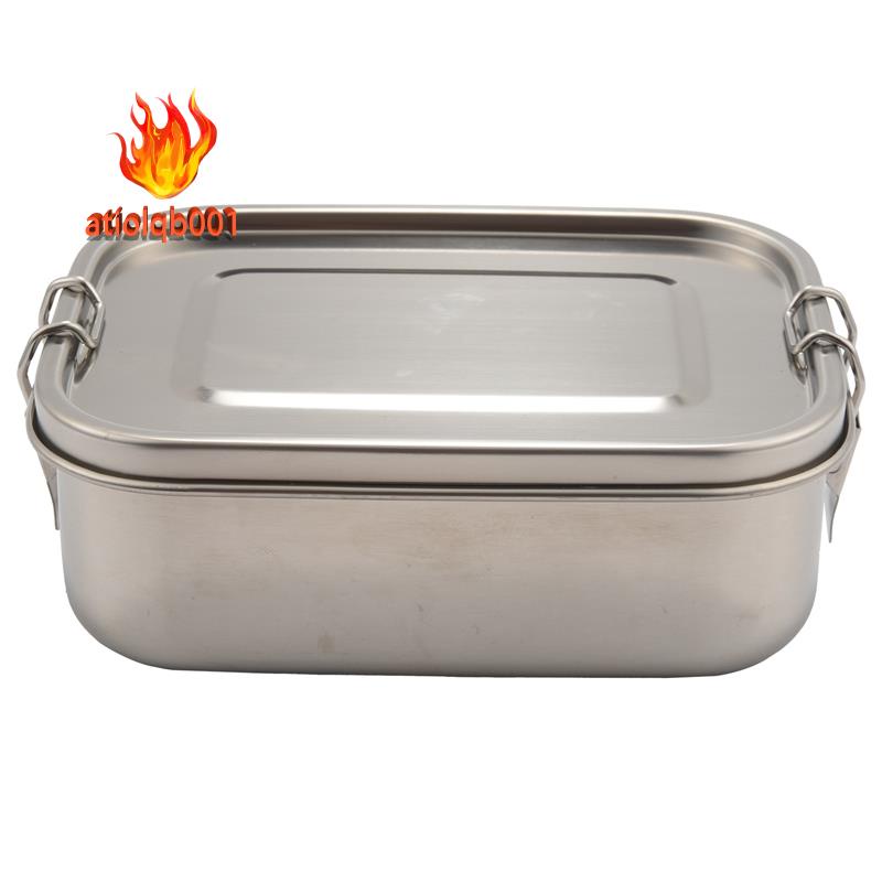 Hộp Đựng Thức Ăn Trưa 800ML Bằng Thép Không Gỉ Có Khóa An Toàn Chống Rò Rỉ Cho Trẻ Em / Người Lớn