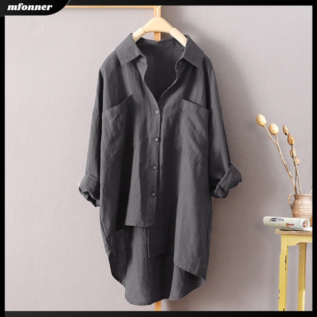 Áo Sơ Mi Dài Tay Màu Sắc Đơn Giản Thời Trang Cho Nữ