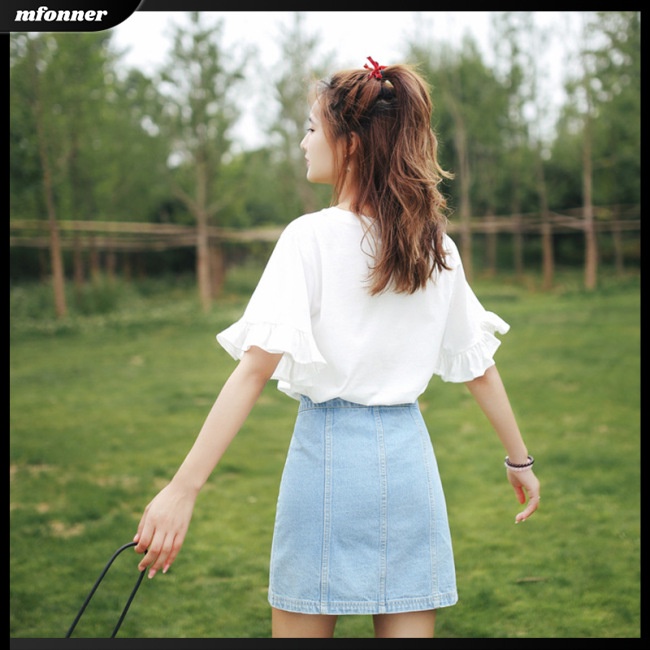 Áo Thun Tay Ngắn Dáng Rộng Thêu Chữ Thời Trang