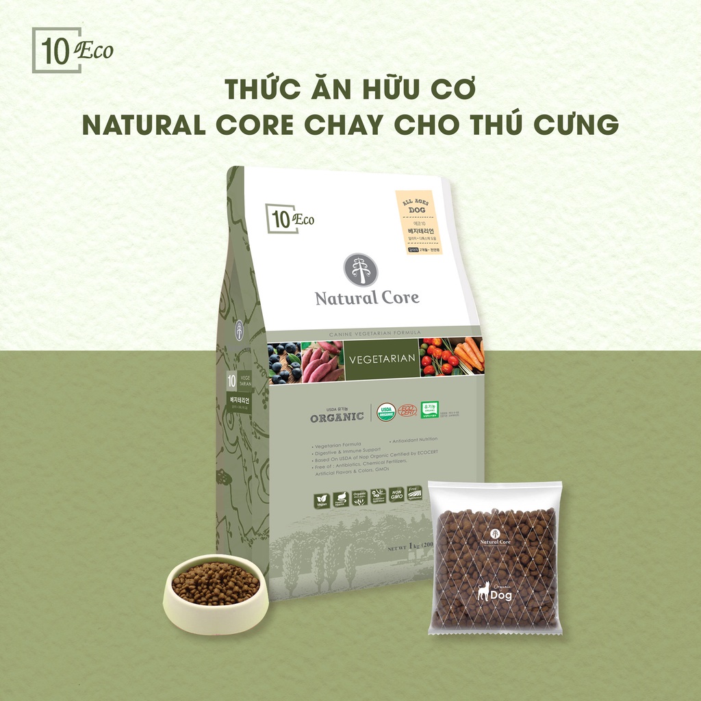 Thức ăn hạt hữu cơ Natural Core cho chó ăn kiêng | Giàu chất xơ | Detox giải độc cơ thể