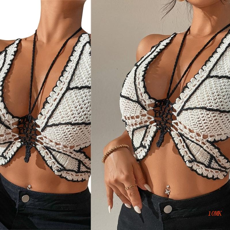 Áo Ngực Cổ Chữ V Họa Tiết Bướm Thời Trang Gợi Cảm Cho Nữ