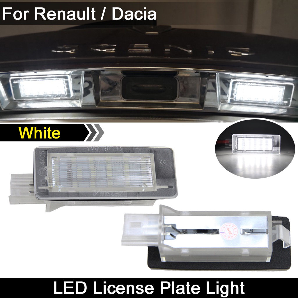 Set 2 Đèn LED Chiếu Biển Số Cho Renault Captur Espace Fluence Grand Scenic Laguna Latitude