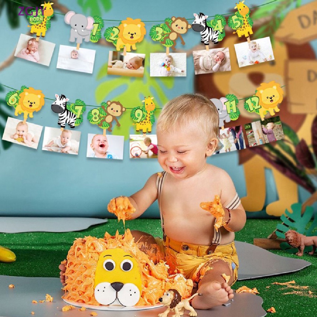 Dây Treo Trang Trí Sinh Nhật 1 Tuổi Hình Động Vật Mới