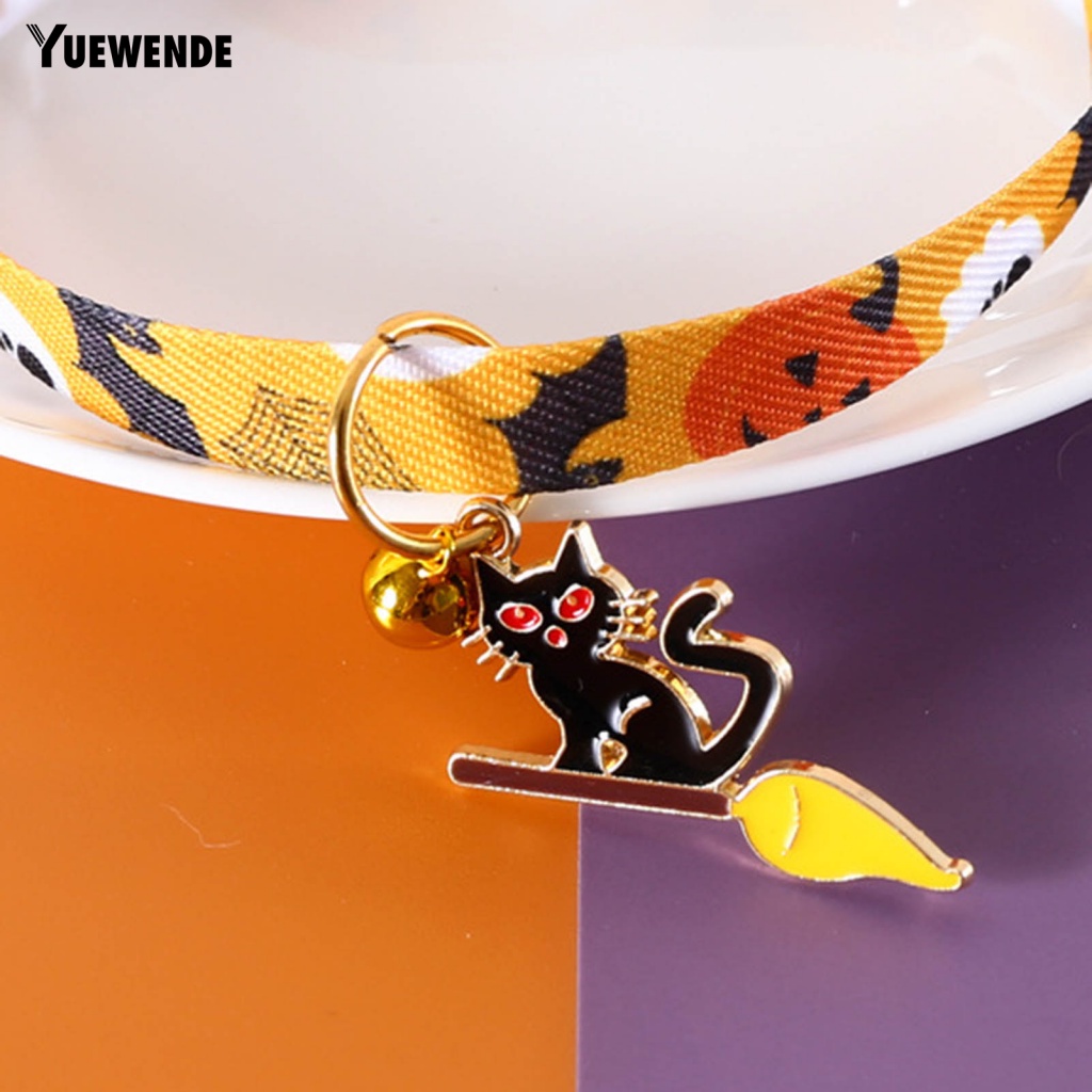 Vòng Cổ Gắn Chuông Họa Tiết Ma Bí Ngô Có Thể Điều Chỉnh Trang Trí Lễ Hội Cho Thú Cưng