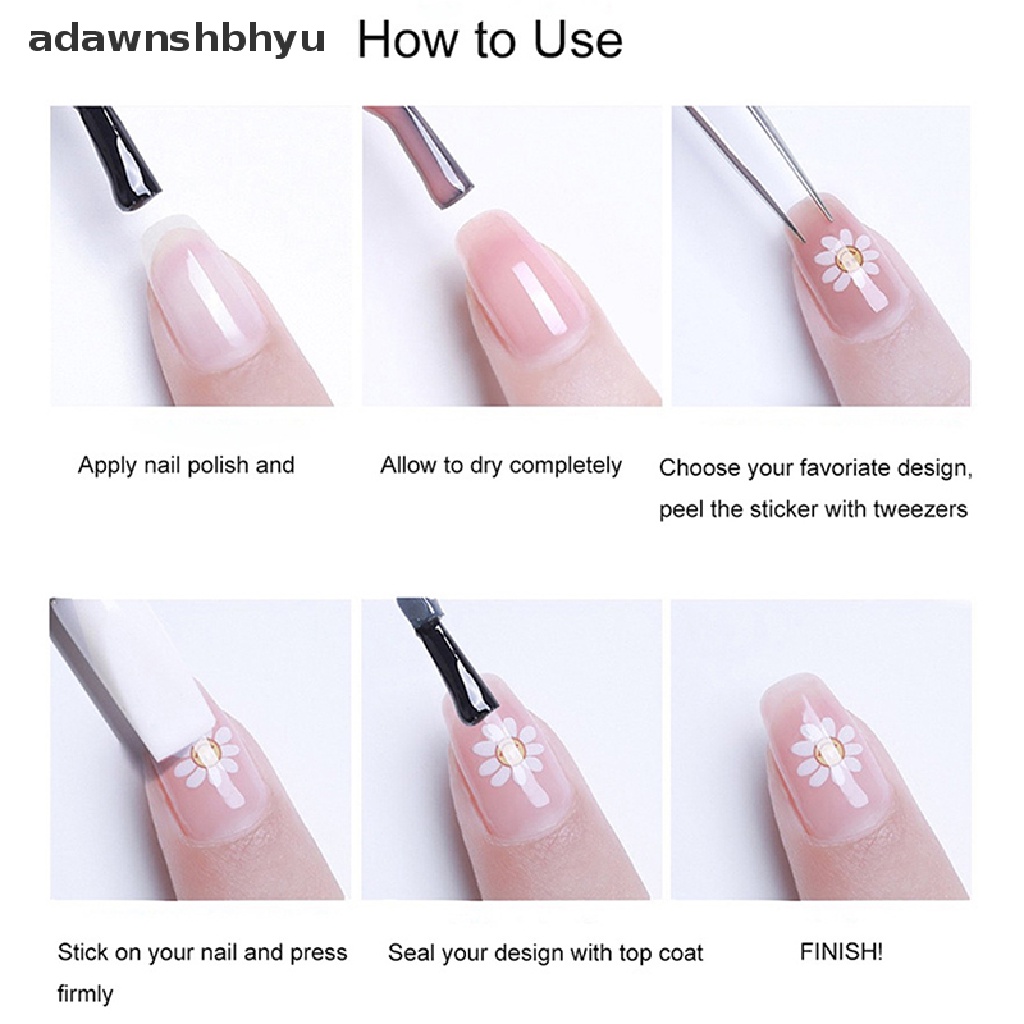 Đề Can Nổi Hình Hoa 5D Tự Dính Trang Trí Móng Tay