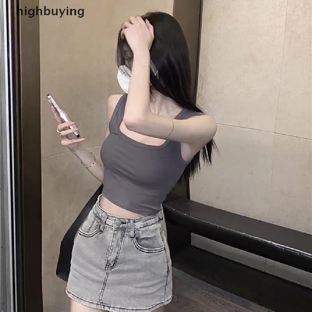 Áo Hai Dây Cổ Vuông Màu Sắc Thời Trang Quyến Rũ Cho Nữ