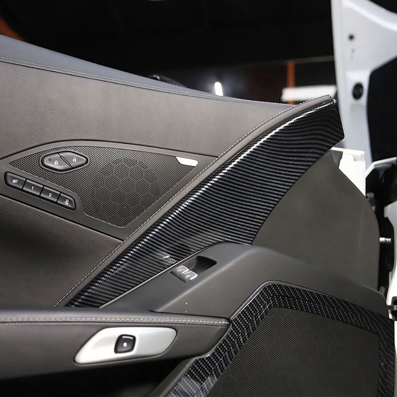 Ốp Bảng Điều Khiển Cửa Bằng ABS In Họa Tiết Sợi Carbon Cho Chevrolet Corvette C7 2014 2015 2016 2017 2018 2019