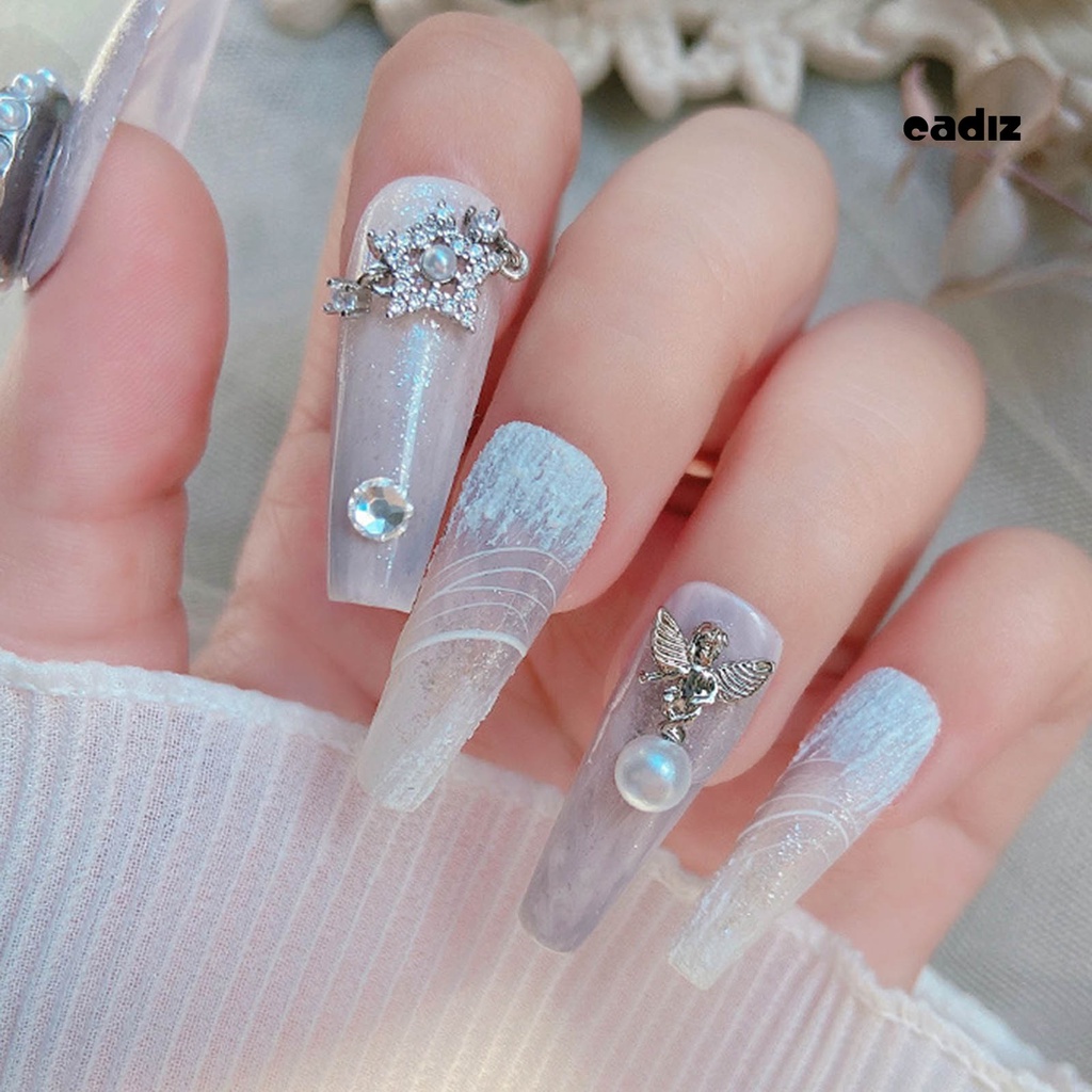 Phụ Kiện Dây Xích Hình Hoa Bướm Lấp Lánh Trang Trí Móng Tay Nghệ Thuật Chống Rơi Chống Rỉ Sét DIY