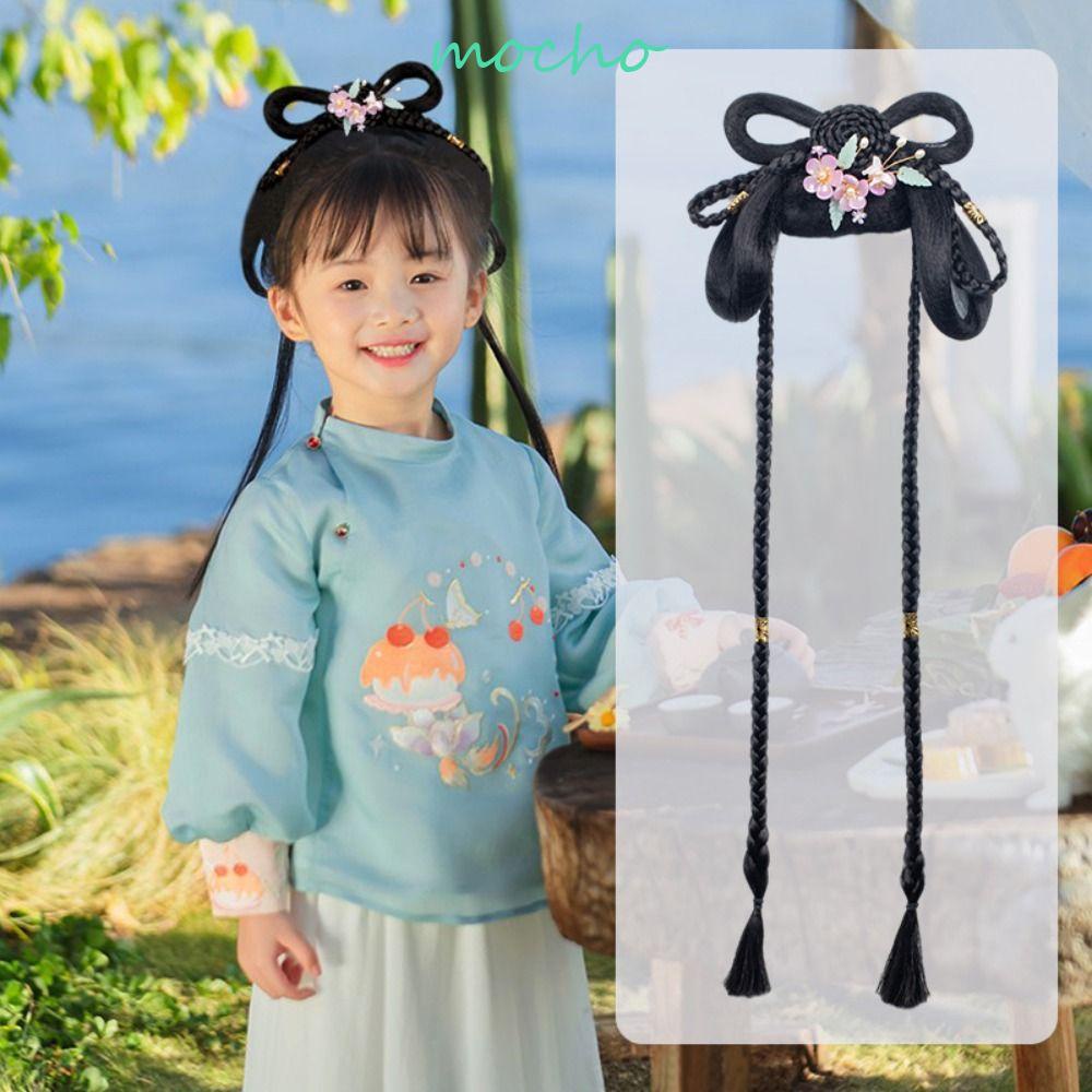 Tóc Giả Kiểu Công Chúa Phong Cách Hanfu Truyền Thống Dễ Thương Cho Bé Gái