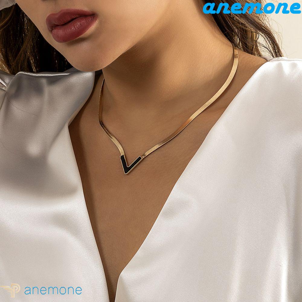 Vòng cổ Mặt Chữ V Phong Cách Cổ Điển|Vòng cổ Choker Đồng Đơn Giản Cho Nữ