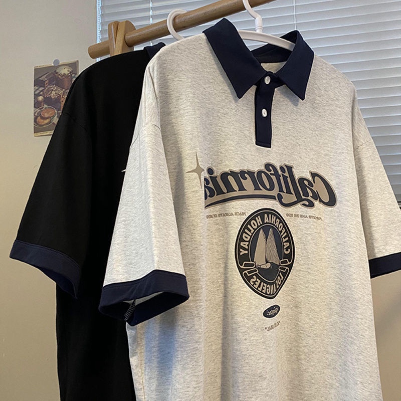 Áo Sơ Mi Tay Lỡ In Họa Tiết Phong Cách Harajuku Nhật Bản Thời Trang Mùa Hè 2023 Mới