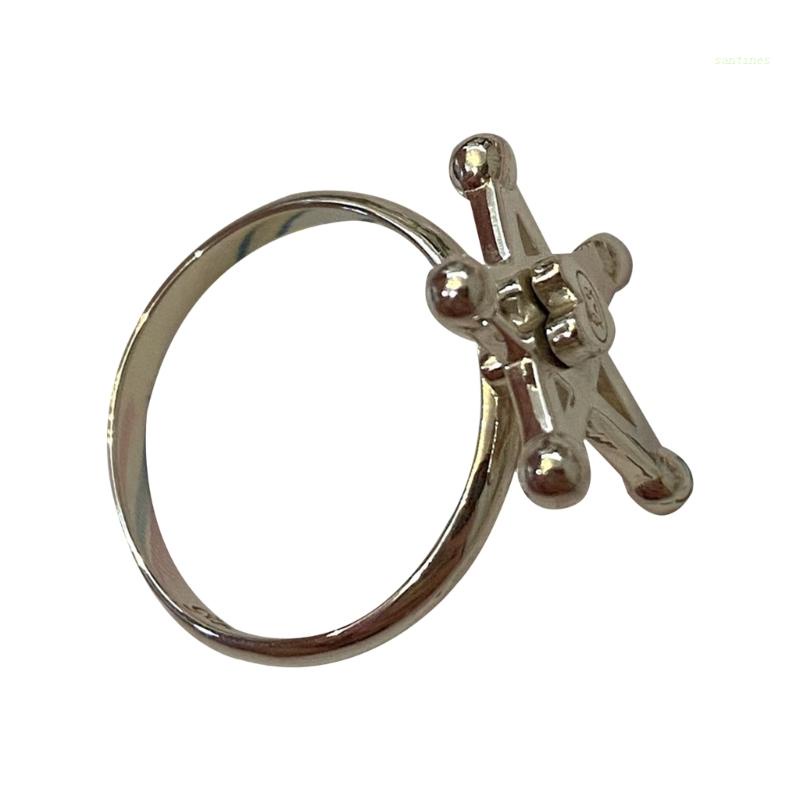 Nhẫn Cưới Kim Loại Màu Bạc Hình Ngôi Sao Năm Cánh Cho Nữ