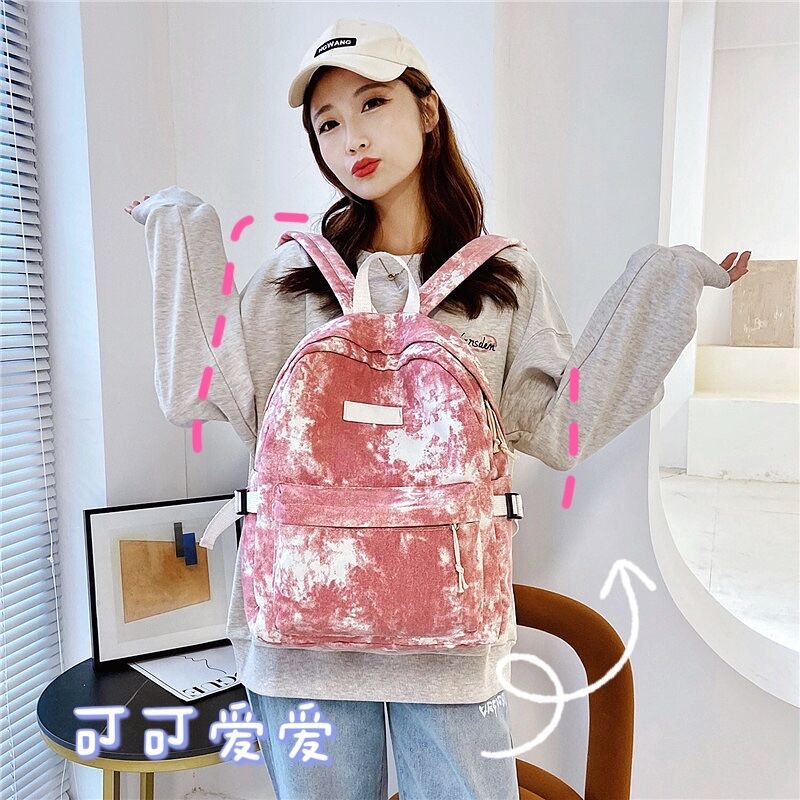 Ba Lô JASMIN NOIR Đi Học Vải Canvas In Họa Tiết Hoa Nhài Cỡ Lớn Thời Trang Cho Nữ