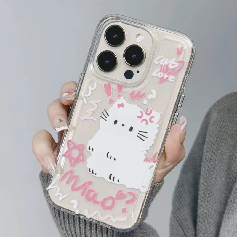 ✅Ốp Điện Thoại Trong Suốt Họa Tiết Graffiti / Cún Con Dễ Thương Cho Iphone 13iPhone14 xs12xsmax / 11 IJ1M Xr