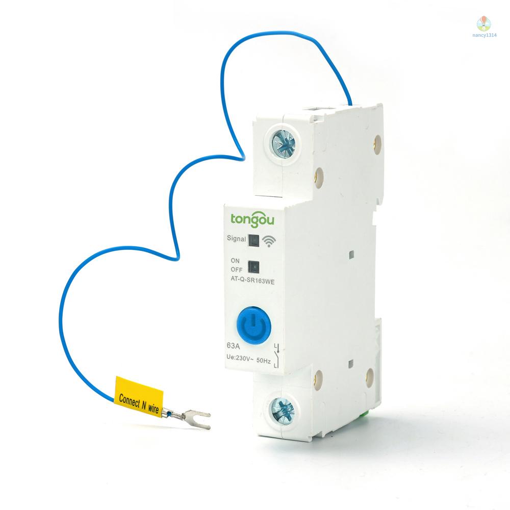 Cầu Dao Thông Minh 1P DIN Kết Nối WIFI 1P ​Công Tắc Điều Khiển Bằng Giọng Nói Tương Thích Với Alexa Và Google