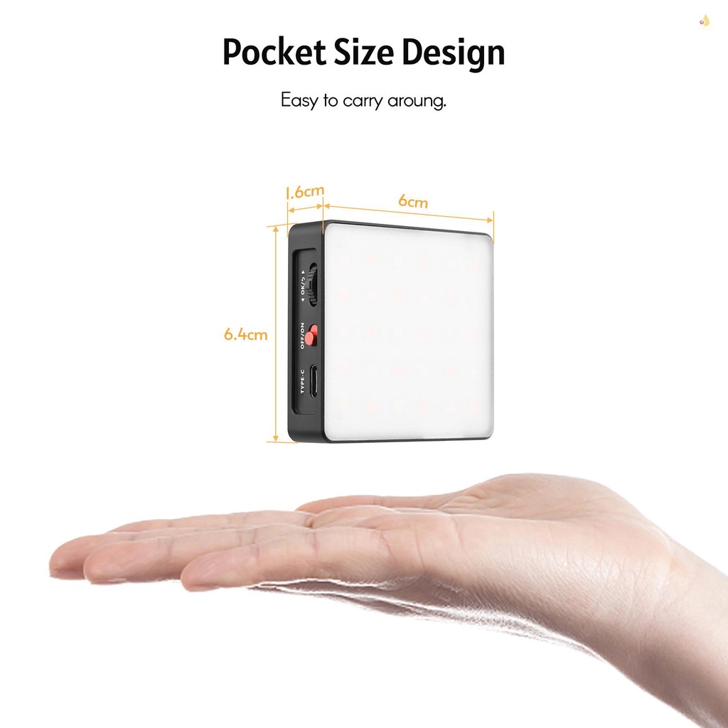 Đèn LED Trợ Sáng Andoer YY202 Bi 2500K-8500K Bằng Hợp Kim Nhôm Nhiều Màu Kèm Pin Đầu Bi Mini Tiện Dụng