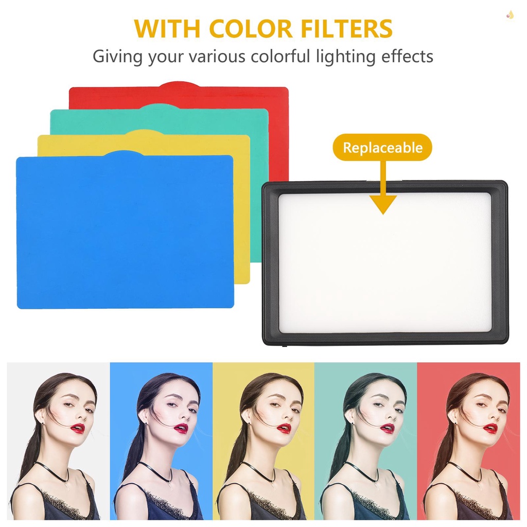 Bộ Khung Kẹp Điện Thoại Thông Minh Andoer (mynivn) Andoer Kèm 5 Cái Lồng Kẹp Điện Thoại Thông Minh + Đèn LED Video 3200K-5600K Với Bộ Lọc Màu + Micro + 5 Cái