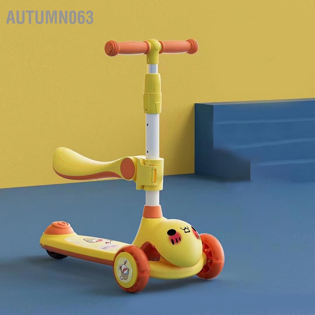 Autumn063 Kick Scooter Light Up Deck Wheel Hình hoạt hình ổn định cho các động ngoài trời dành trẻ em