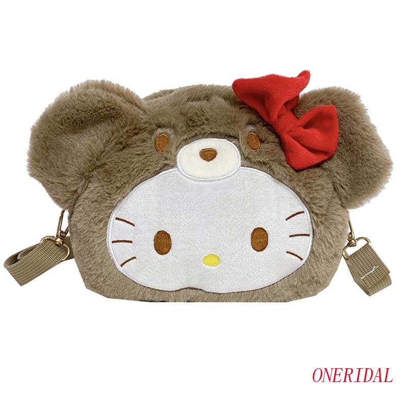 Túi Đeo Chéo Vai Hình Mèo Bông Dễ Thương Dành Cho Nữ