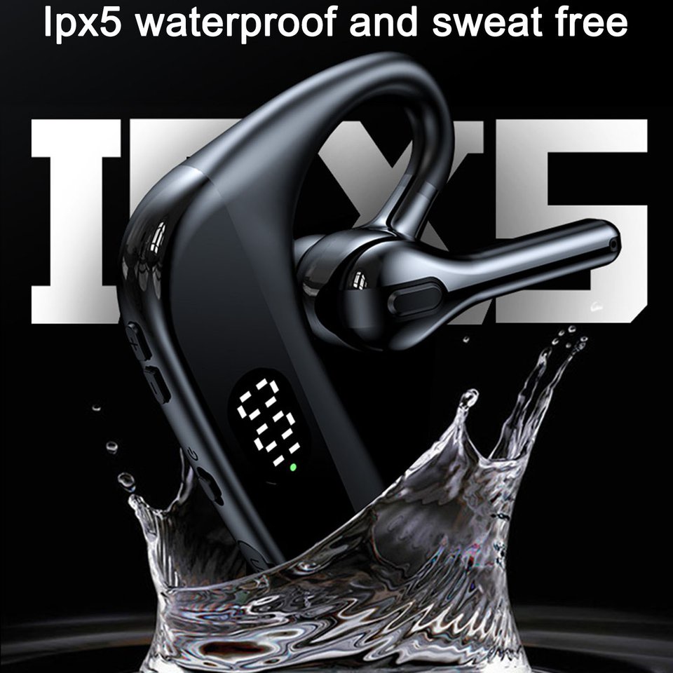 Wireless Earphone LED Display Long Standby Business Wireless Single Headphone