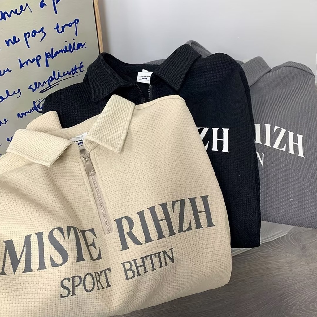 Áo polo Dáng Rộng Tay Ngắn Có Size Lớn M-8XL Phong Cách Thời Trang Hàn Quốc Cho Nam Giới