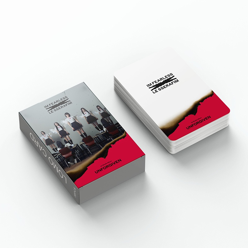 LE SSERAFIM UNFORGIVE Hộp 55 Ảnh LOMO Card Chưa Được Tặng Kèm Hình Thẻ LOMO
