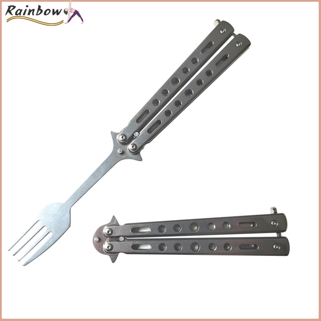 Bộ 2 Muỗng Nĩa Bằng Thép Không Gỉ Có Thể Gấp Gọn Tiện Dụng